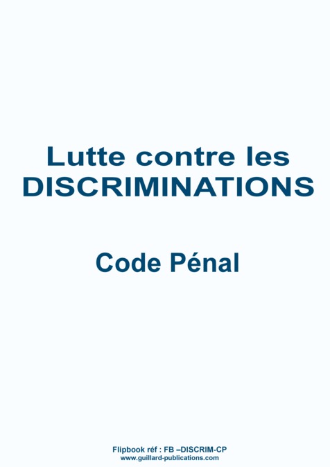 Lutte contre les discriminations code penal flipbook