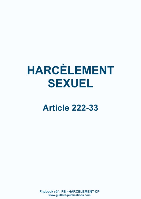 Lutte contre le harcelement sexuel et moral code penal flipbook
